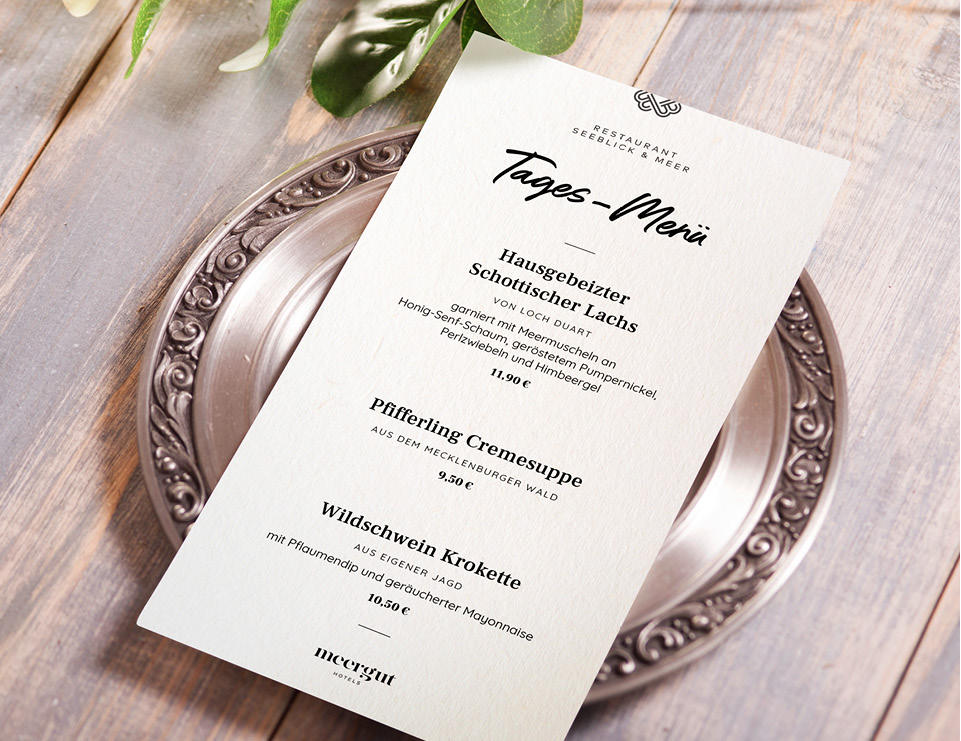 meergut HOTELS Speisekarte